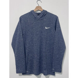 Nike Swim Mens Hooded T Shirt Mens S Heather Purple Long Sleeve Dri Fit Logo